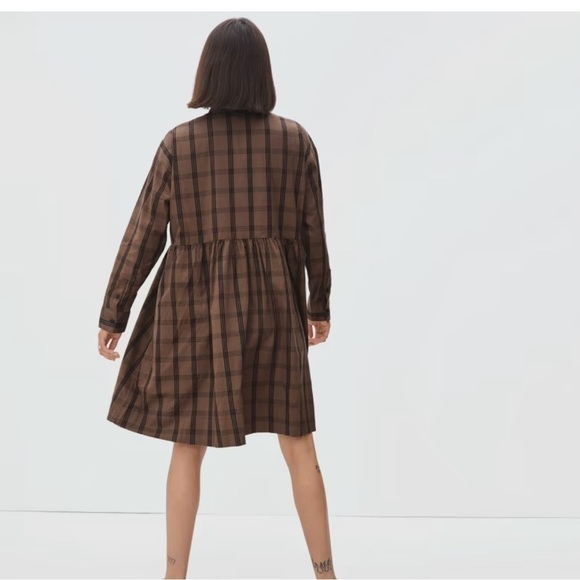 NWT Everlane The Field Dress in Mocha Plaid - Picture 10 of 16
